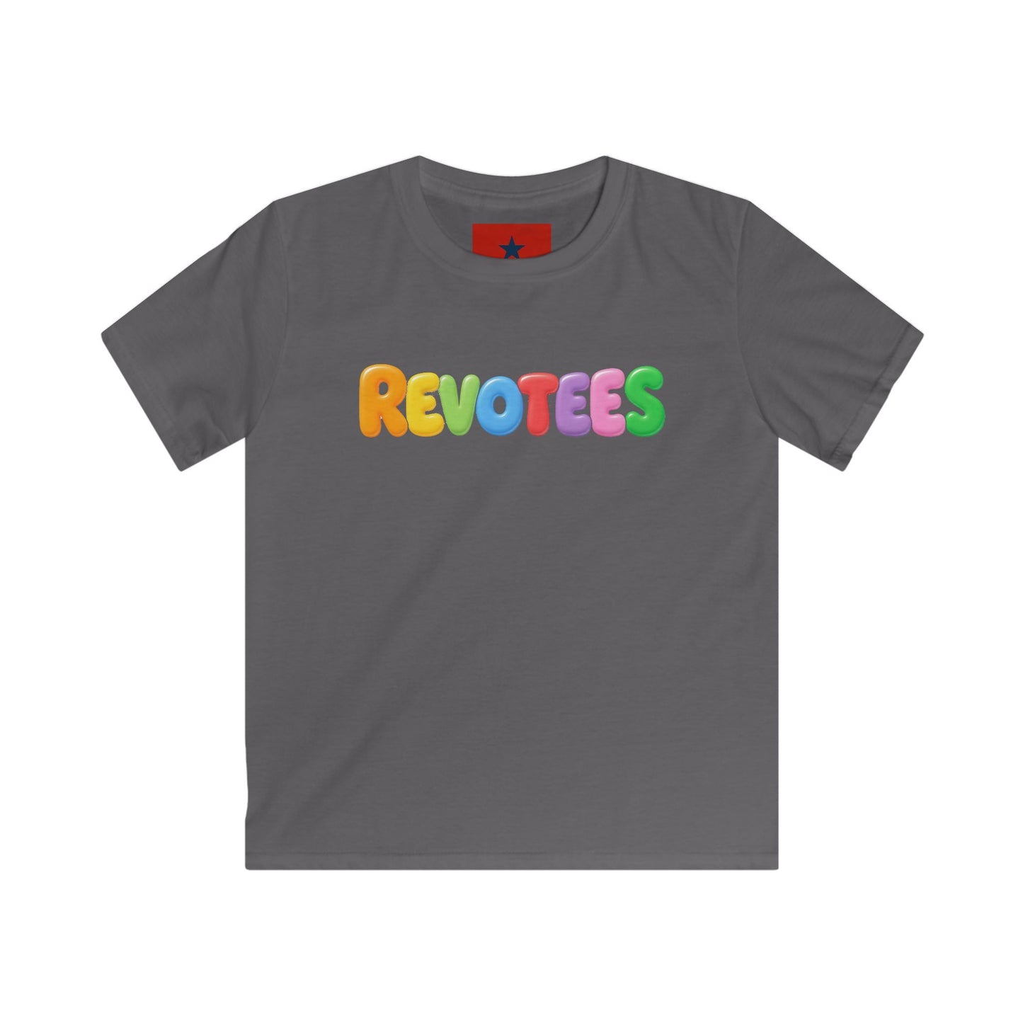 Kids Tee — Colorful 'REVOTEES' Bubble Letter Shirt for Children