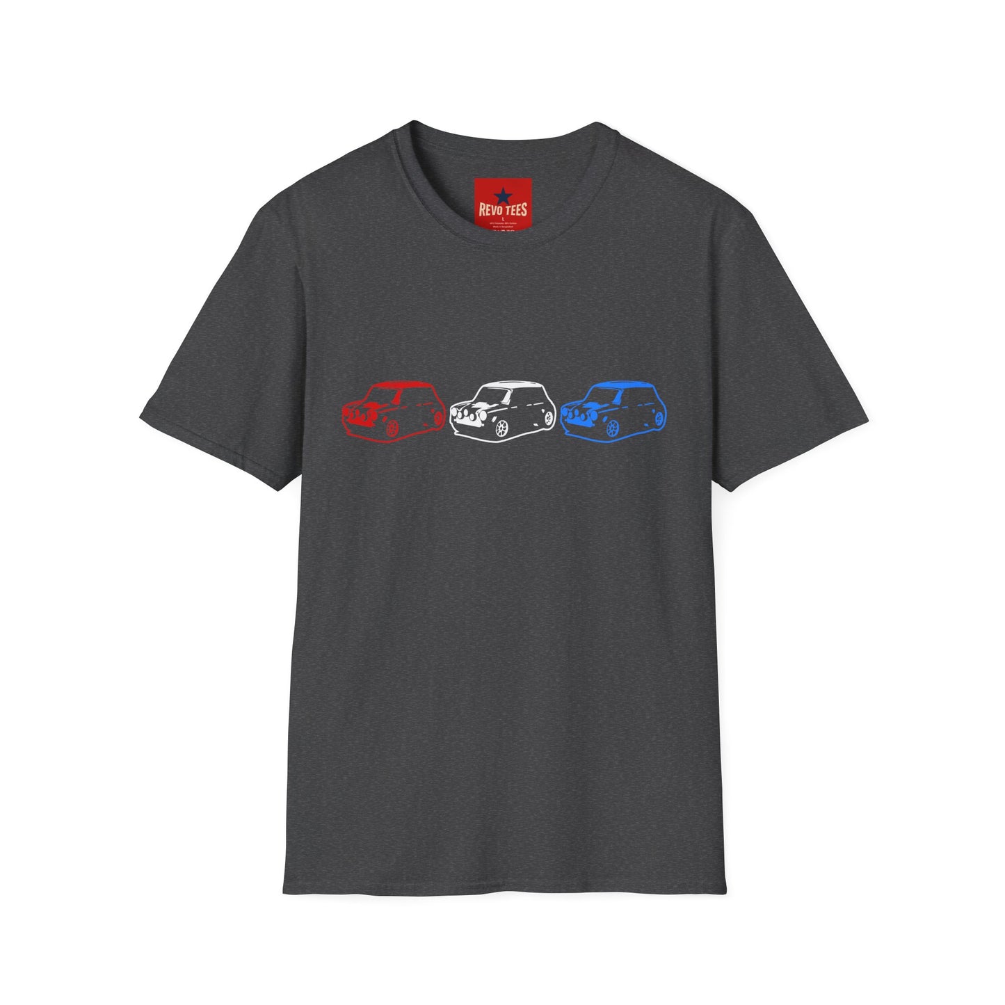 3 Mini Classic Cooper Cars - Unisex Softstyle T-Shirt