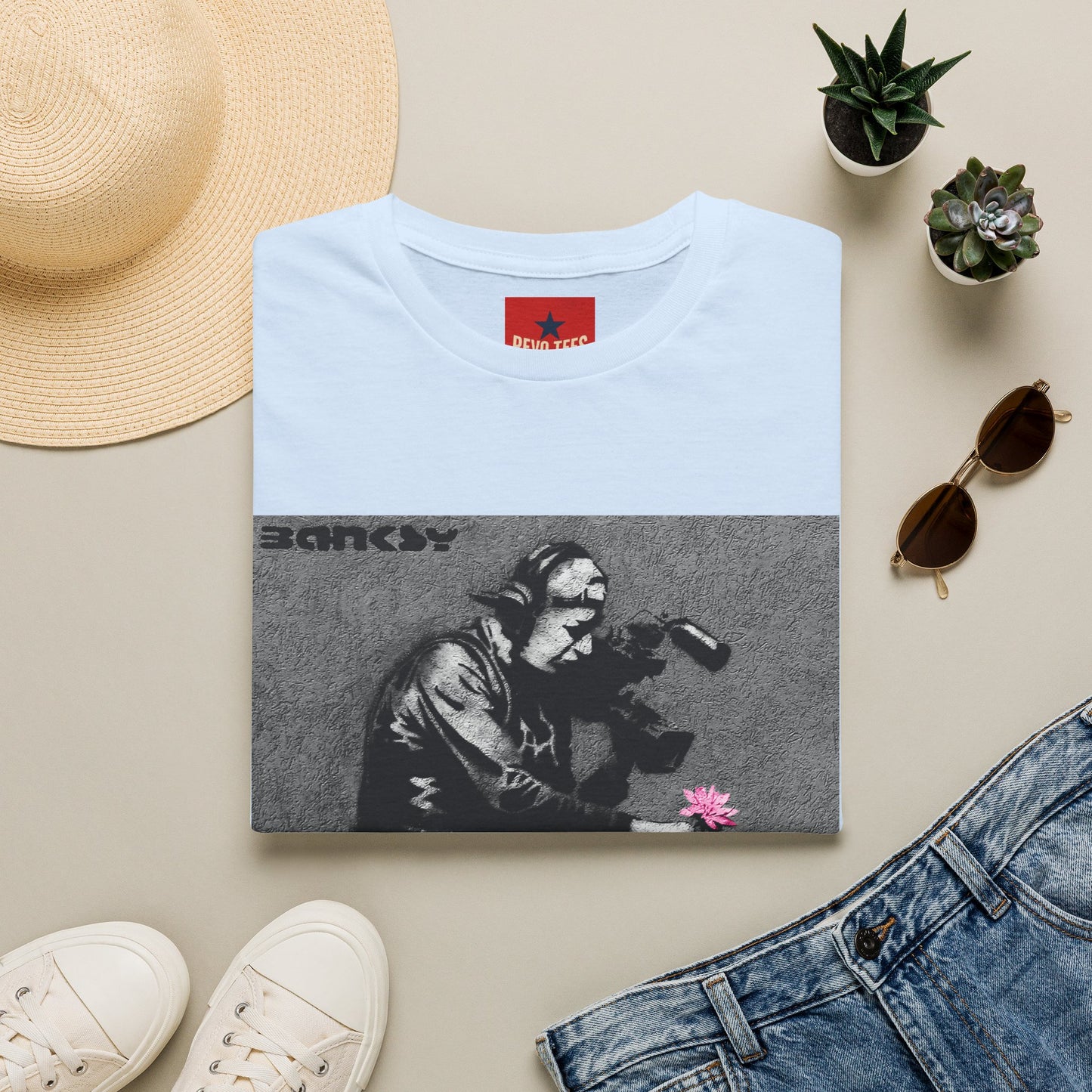 Banksy Flower Thrower T-Shirt — Urban Street Art Graphic Tee