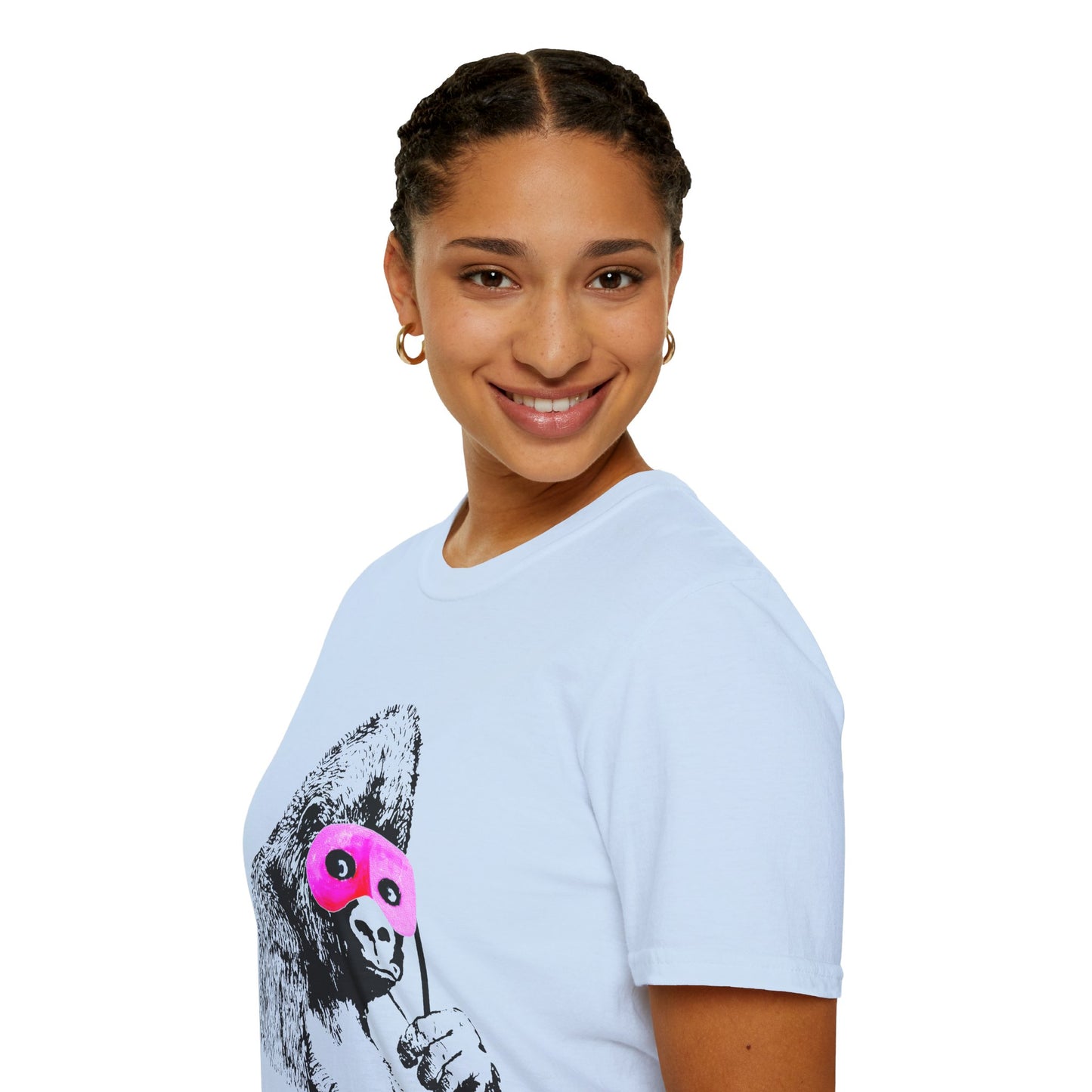 Banksy Gorilla with Pink Sleep Mask T-Shirt