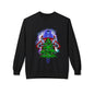 Astronaut Santa Pouncing on a Christmas Tree Crewneck Sweatshirt