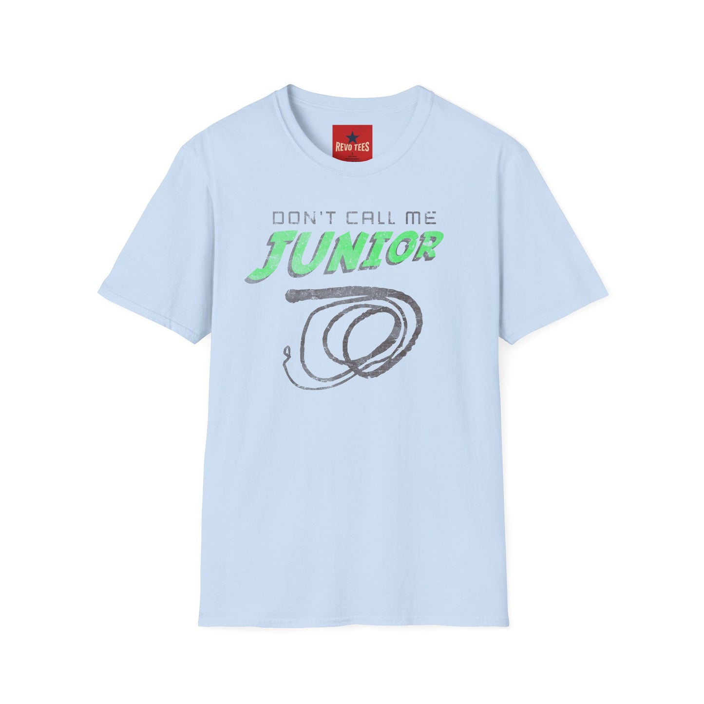Don't Call Me Junior T-Shirt — Retro Graphic Tee with Green Script