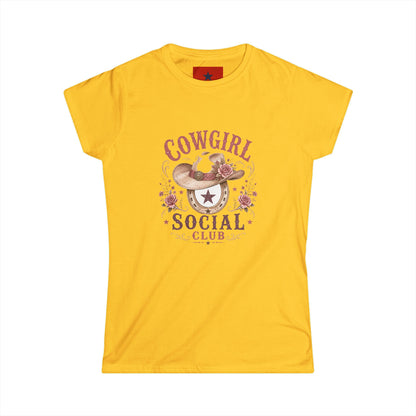 Cowgirl Social Club Women's Tee — Western Cowgirl Hat Graphic Shirt