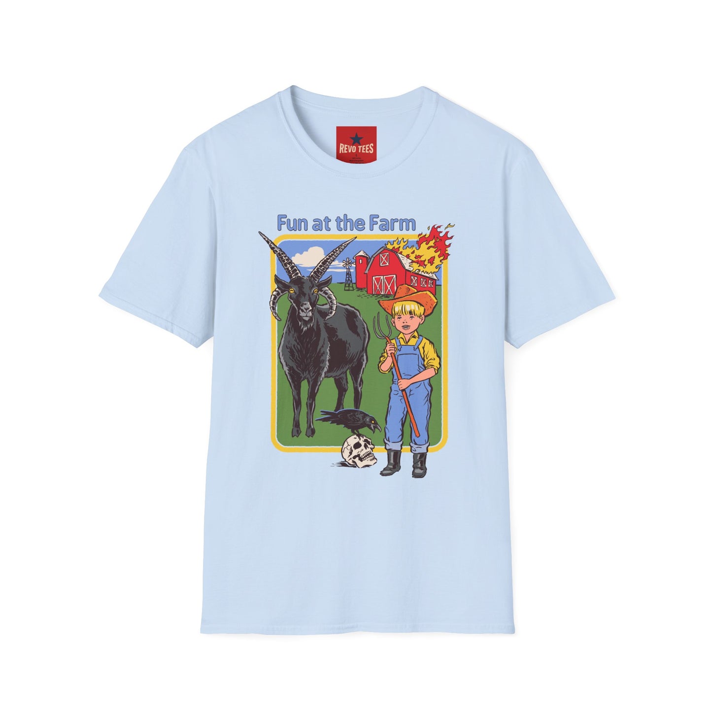 Fun at the Farm T-Shirt — Vintage Barn & Goat Graphic Tee