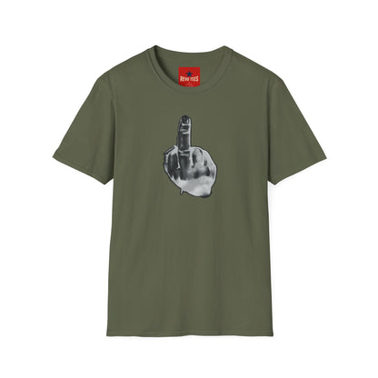 Graphic T-Shirt — Grayscale Middle Finger Design