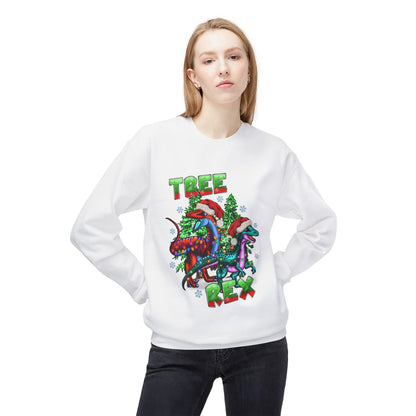 Tree Rex Christmas — Festive Dinosaur Holiday CrewneckSweatshirt