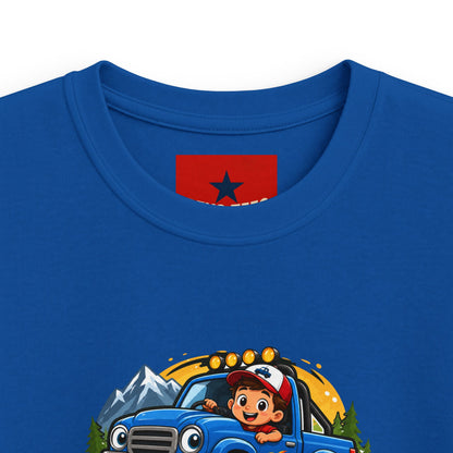 Kids Tee — "Lil' Trucker" Monster Truck Kids T-Shirt | Cute Off-Road Cartoon Top