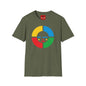 Colorwheel Face T-Shirt — Retro Geometric Graphic Tee