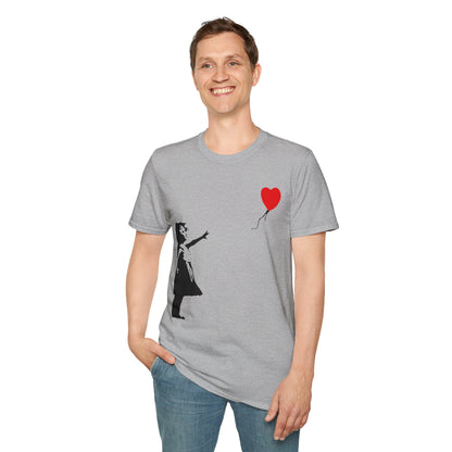 Banksy-Inspired Girl with Heart Balloon T-Shirt — Street Art Graphic Tee