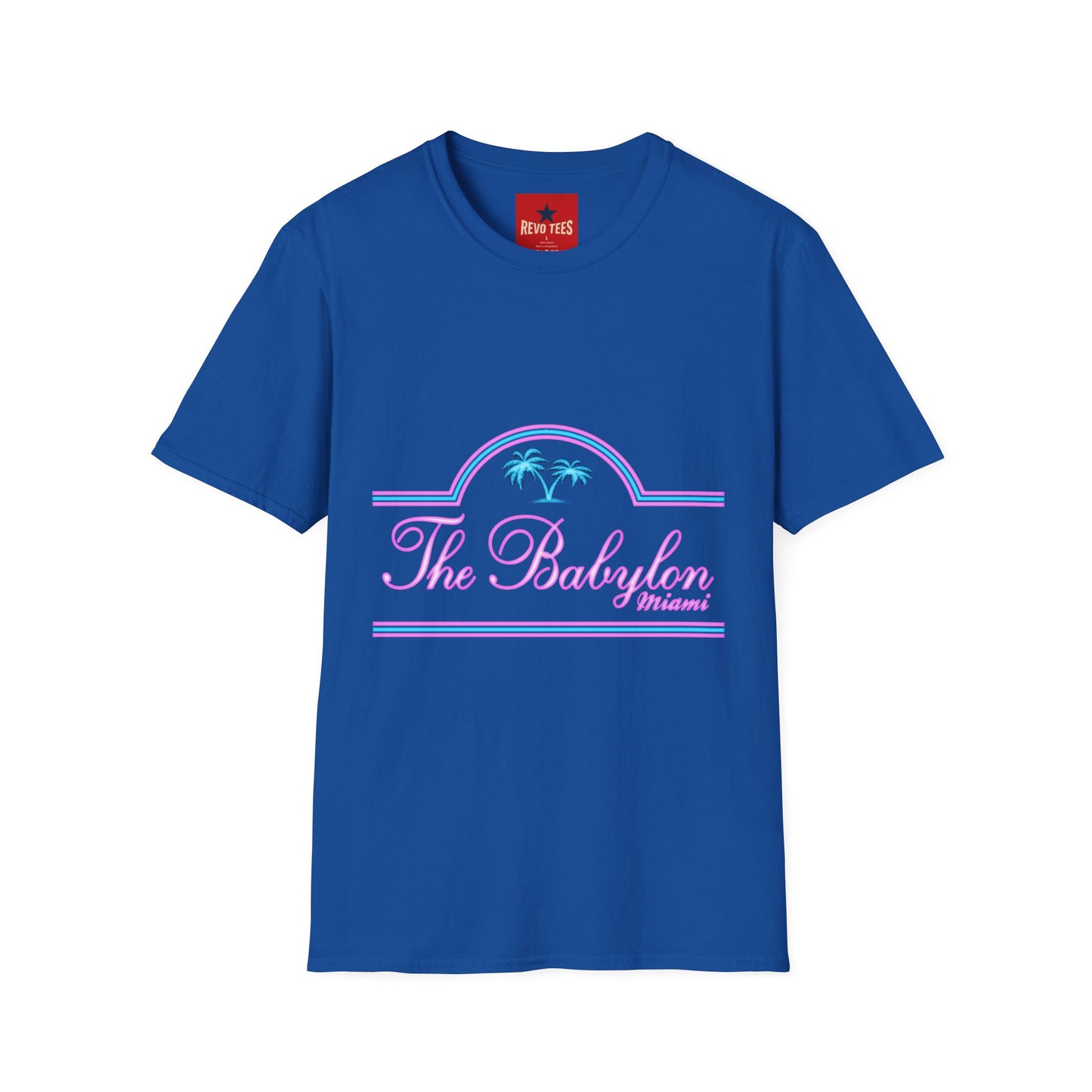 The Babylon Miami T-Shirt — Retro Neon Palm Beach Tee