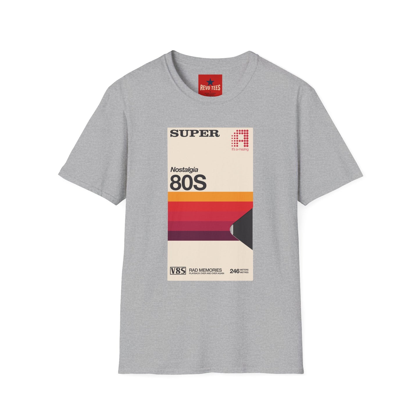 80s Nostalgia T‑Shirt — Retro Sunset Graphic Tee ("Super A" Cassette Style)
