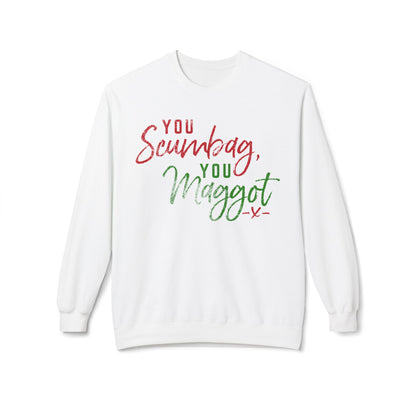 "You Scumbag, You Maggot" Festive Fairy Tale of New York Script Crewneck Sweatshirt
