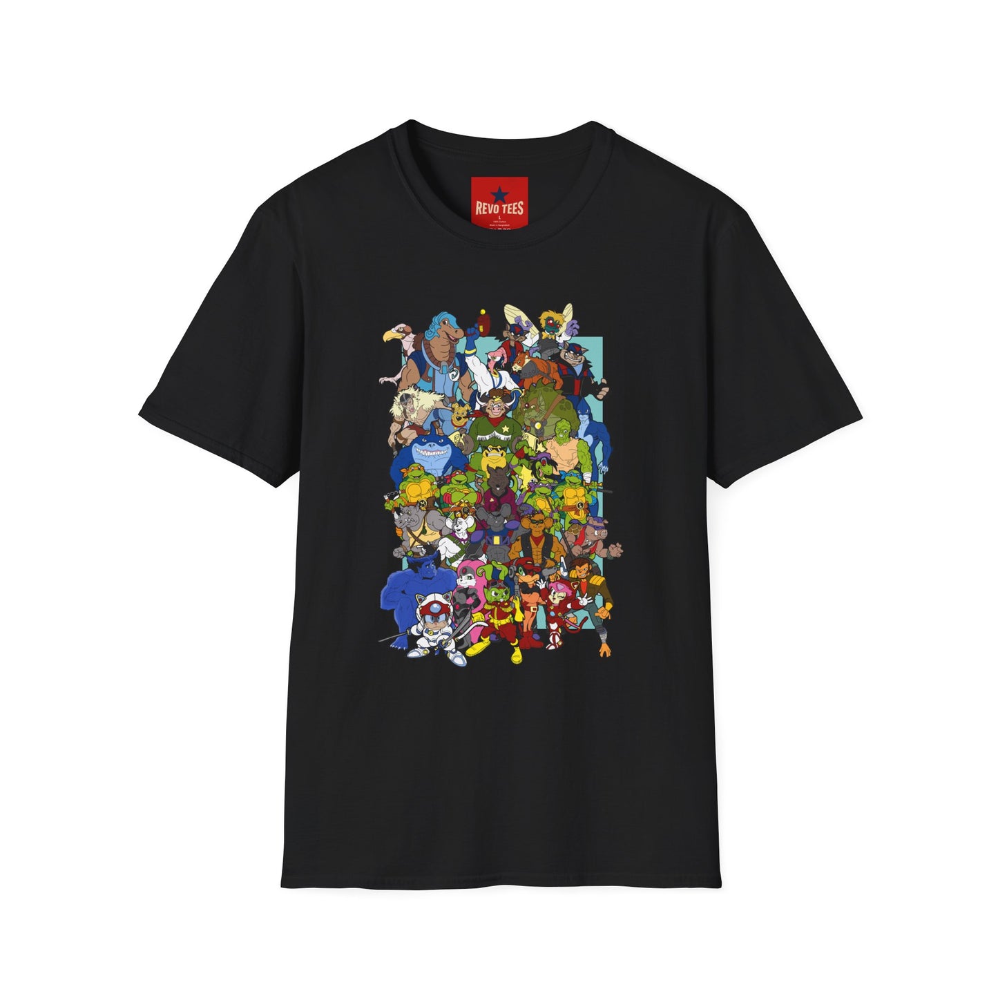 Retro Cartoon Character Collage T-Shirt