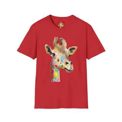 Giraffe Watercolor T‑Shirt — Colorful Painted Giraffe Tee