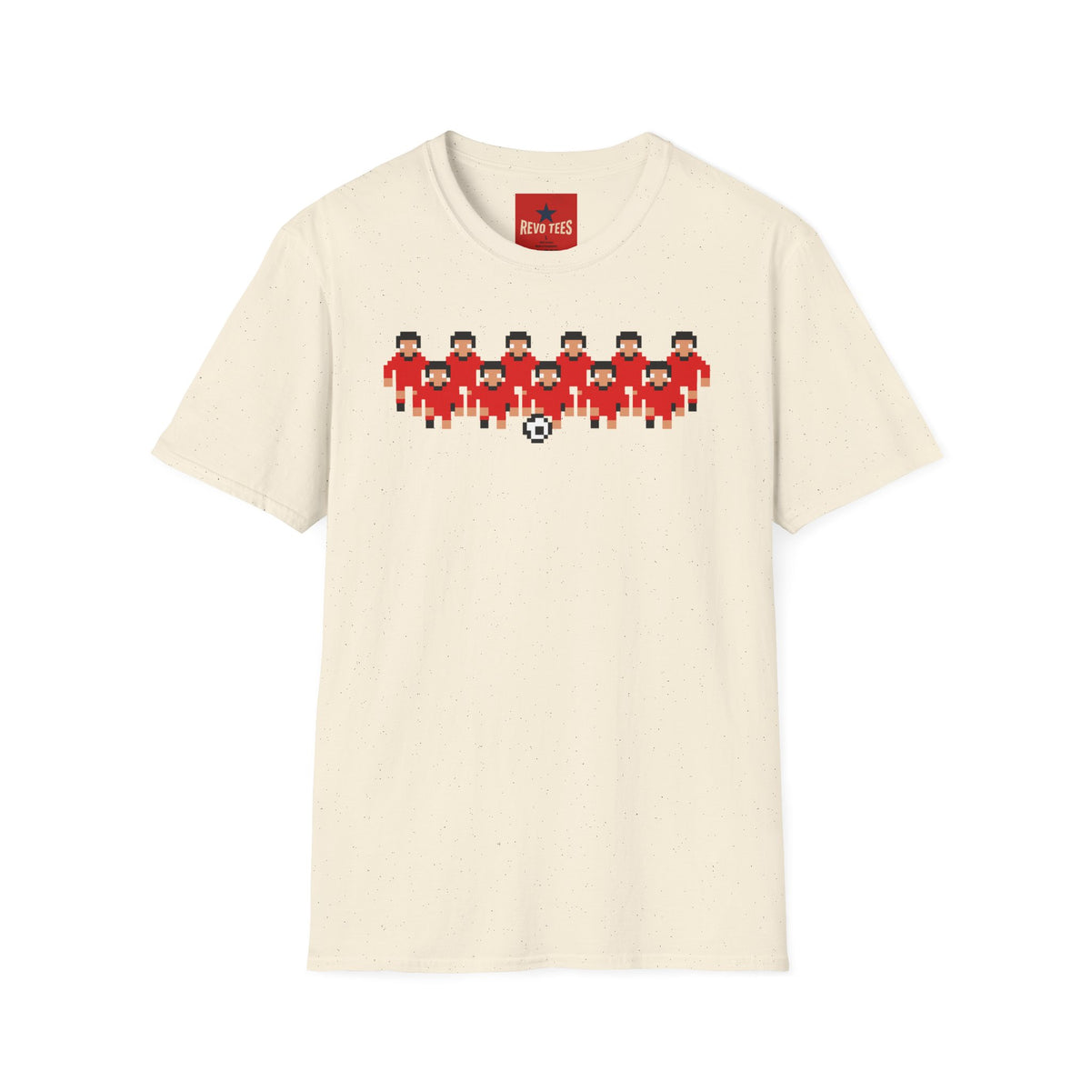 Revotees Pixel Soccer Team Retro 8 Bit Football Players Graphic T-Shirt