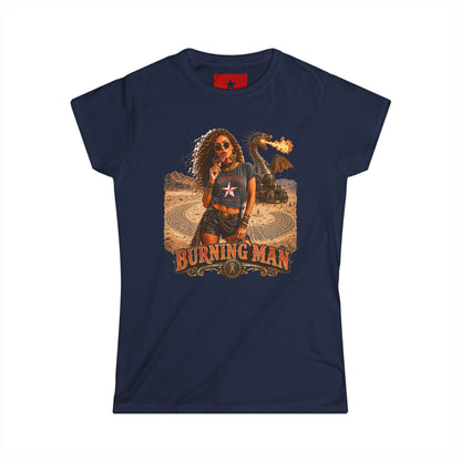 Burning Man Women's Softstyle Tee — Minimal White Festival Tee