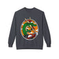 Dragon Santa Riding — Retro Green Dragon Surfing Crewneck Sweatshirt