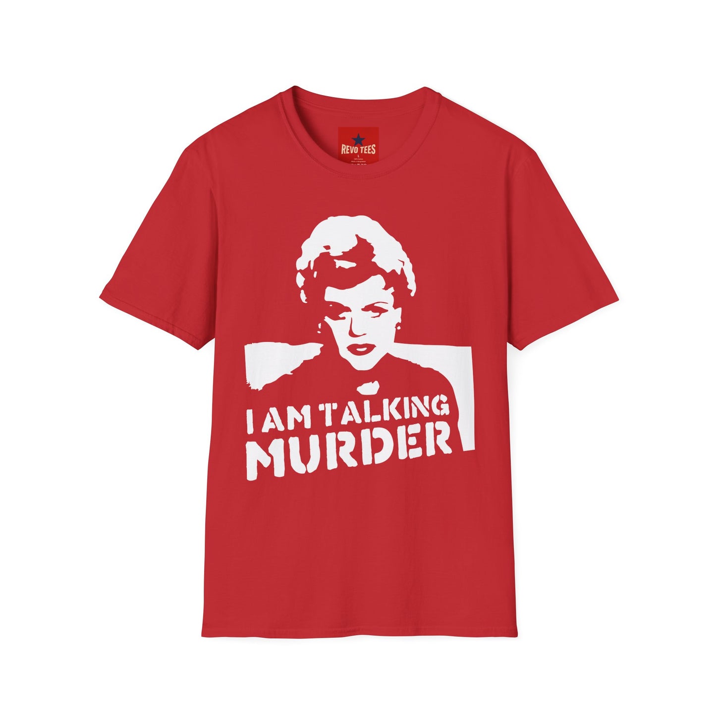 I Am Talking Murder Graphic T‑Shirt — Retro Noir Portrait Tee