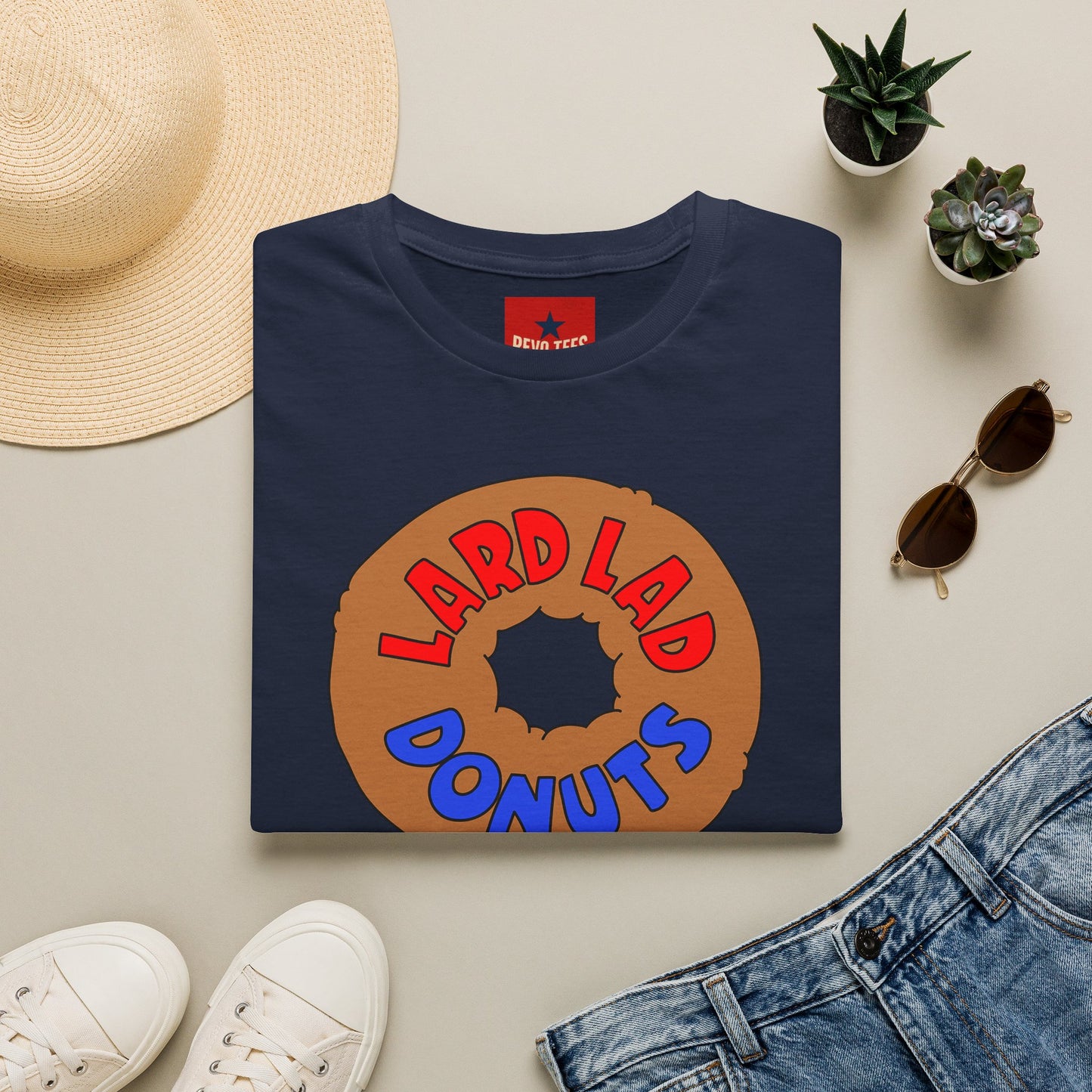 Donut Vintage Logo T‑Shirt — "Lard Lad Donuts" Cartoon Tee