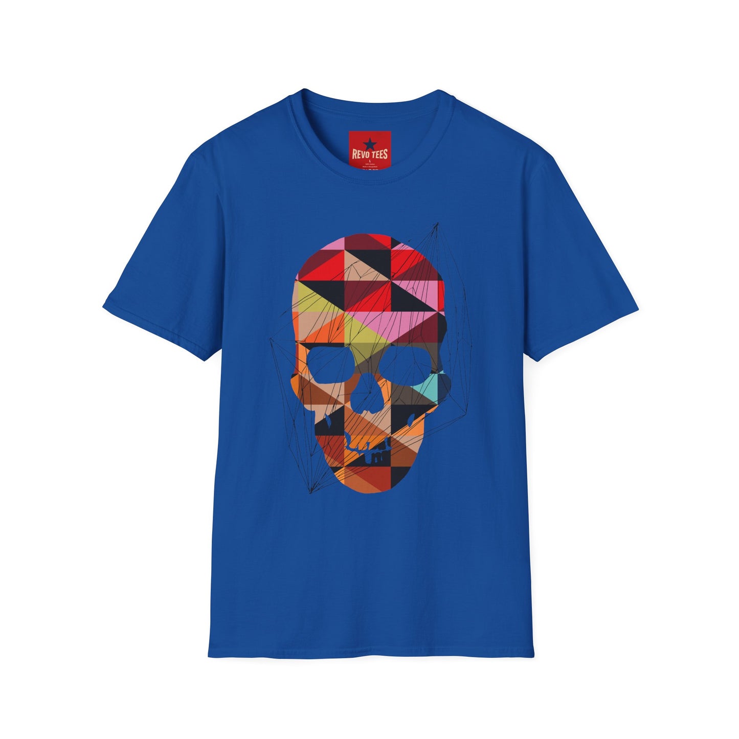 Geometric Colorblock Skull T-Shirt