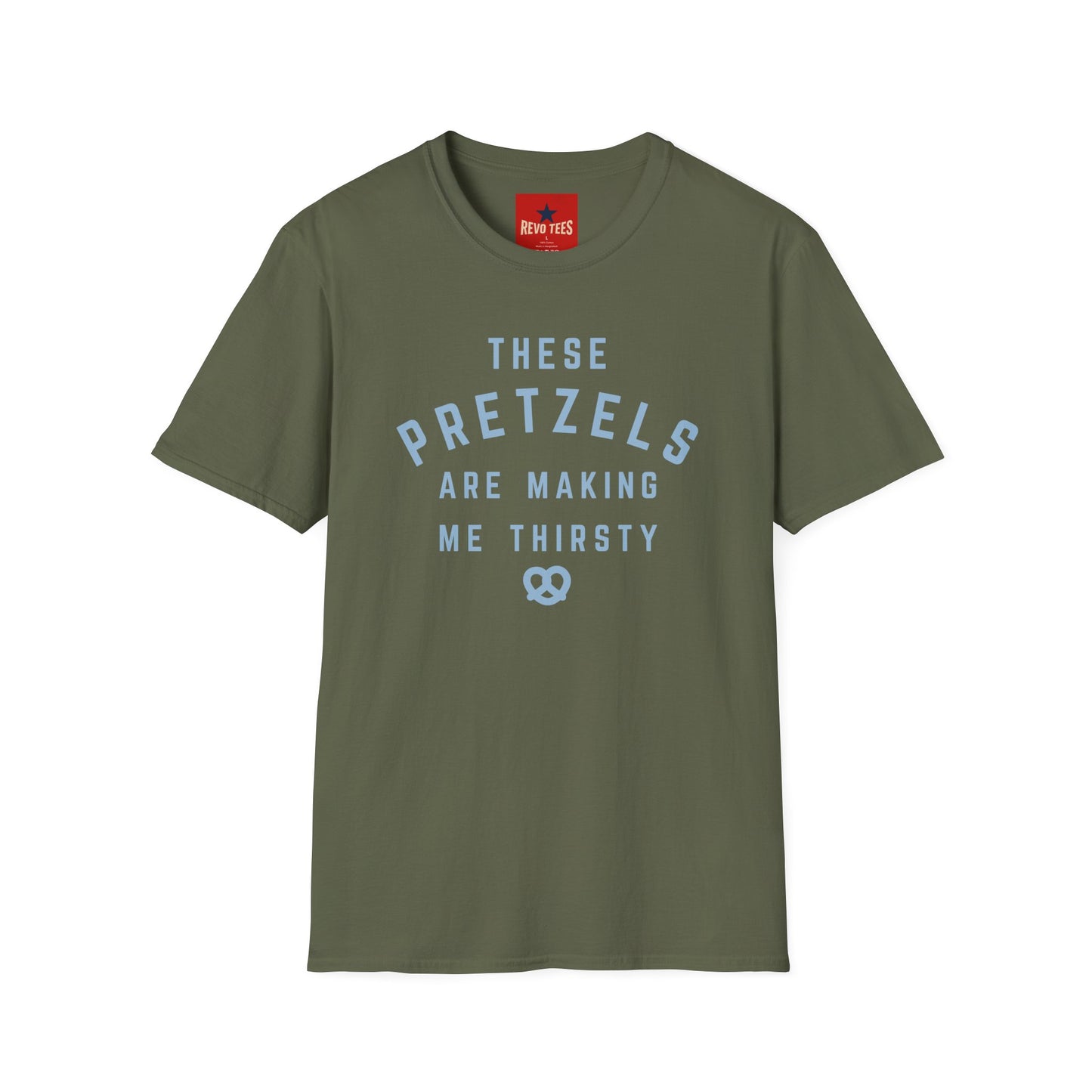 Pretzel Lovers T-Shirt — “These Pretzels Are Making Me Thirsty” Casual Tee