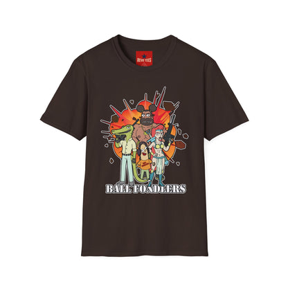 Cartoon Apocalypse T-Shirt — Retro Comic Crew with 'Built to Deliver' Design