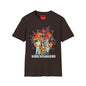 Cartoon Apocalypse T-Shirt — Retro Comic Crew with 'Built to Deliver' Design