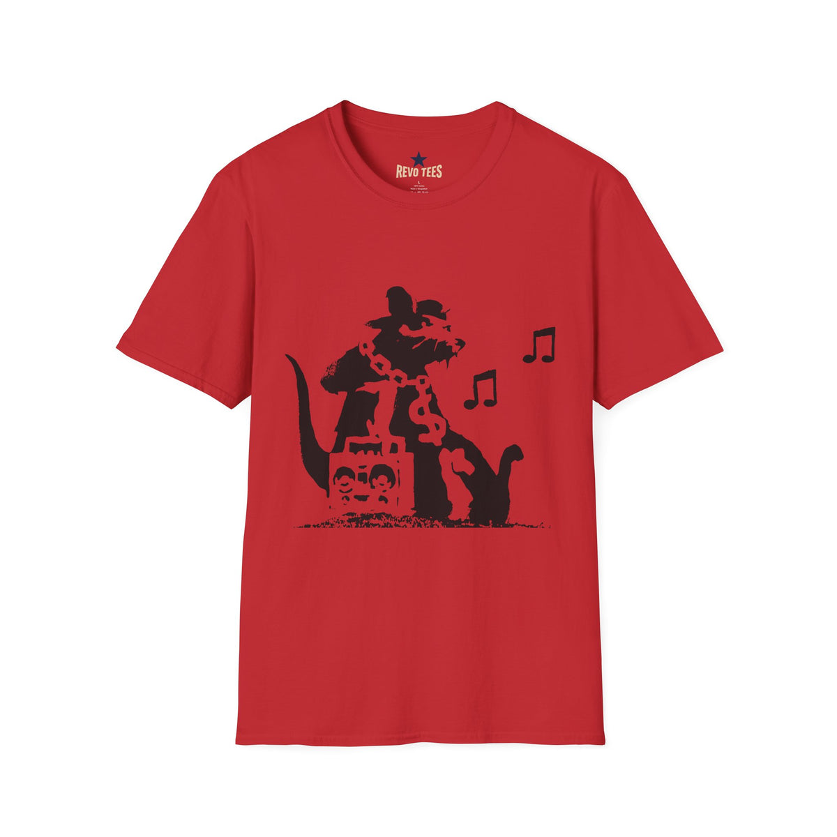 Revotees Music Cat Black Silhouette Singing Rat Graphic T-Shirt - alternate view 8