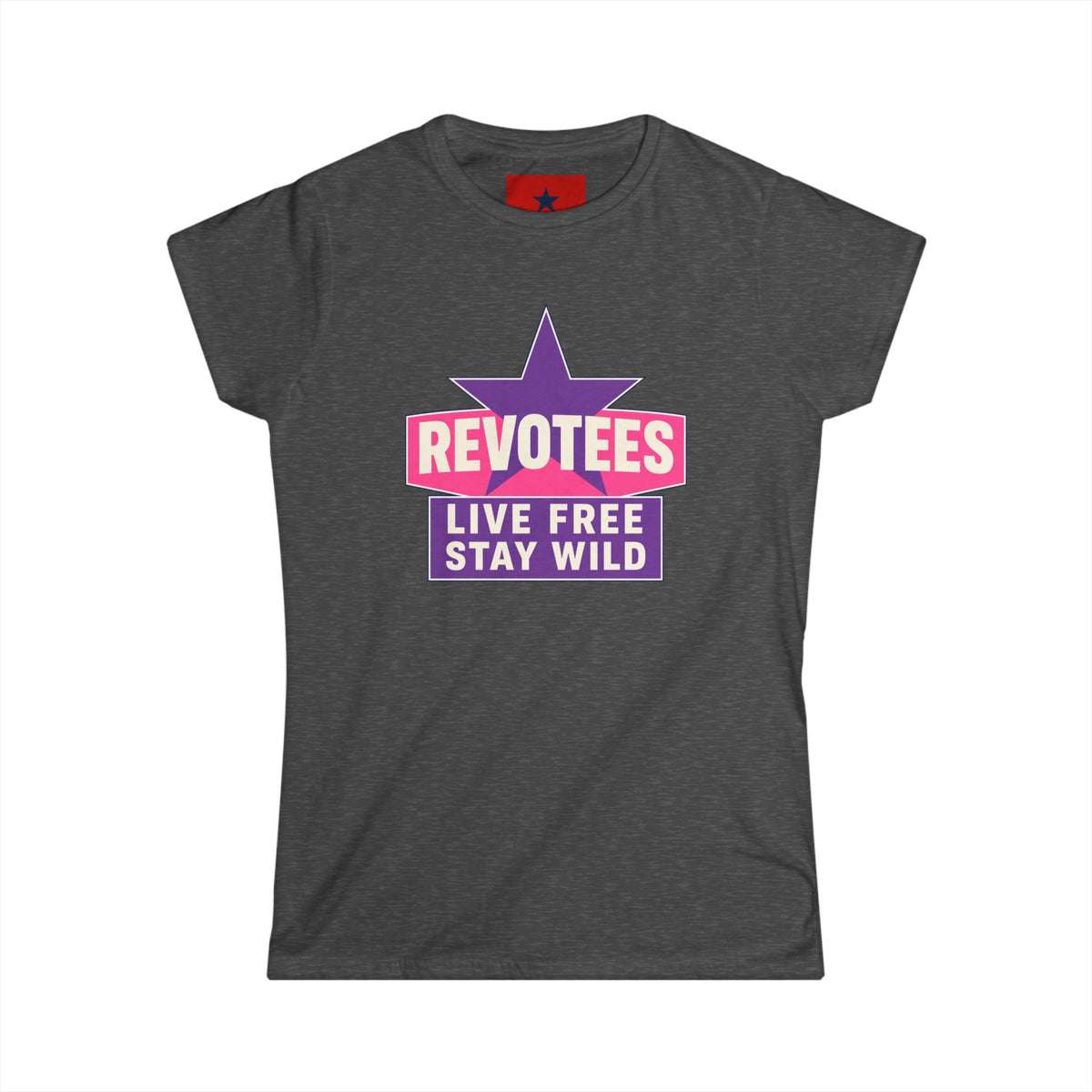 Revotees Live Free Stay Wild Womens Retro Star Graphic T-Shirt - alternate view 8