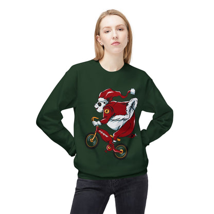 Santa Bear BMX Sweatshirt — Funny Christmas Cycling Holiday Crewneck