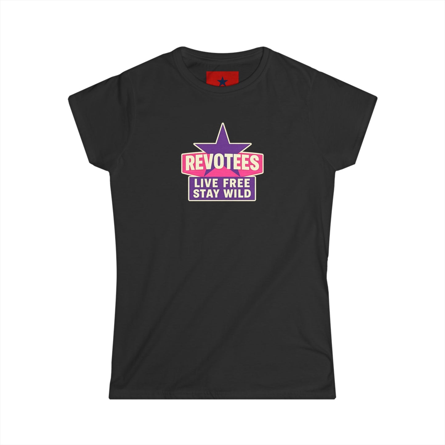 Revotees "Live Free Stay Wild" Women's Tee — Retro Star Graphic T-Shirt
