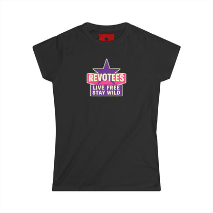 Revotees "Live Free Stay Wild" Women's Tee — Retro Star Graphic T-Shirt