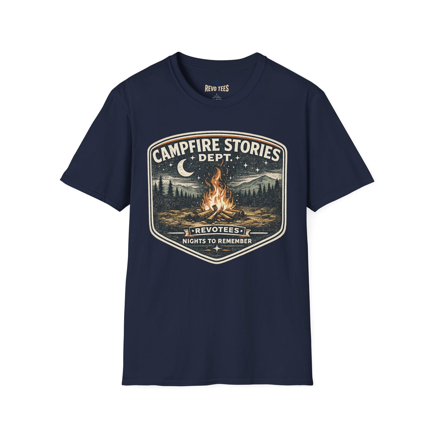 REVOTEES Campfire Stories T‑Shirt — Vintage Bonfire Graphic Tee