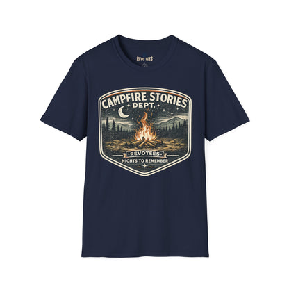 REVOTEES Campfire Stories T‑Shirt — Vintage Bonfire Graphic Tee