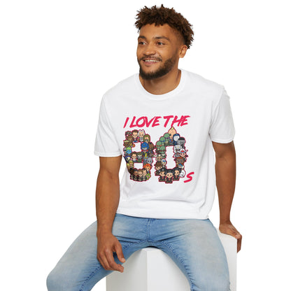 T-Shirt — "I Love the 80s" Retro Pop Culture Character Tee
