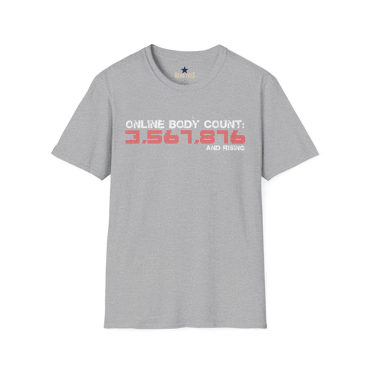 Revotees Online Body Count Unisex Softstyle T-Shirt - alternate view 2