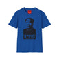 Graphic Tee with Bold Monochrome Portrait and "LMAO" Text