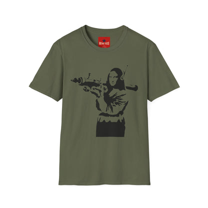 Banksy - Mona Lisa Spray Paint T-Shirt — Street Art Parody Tee