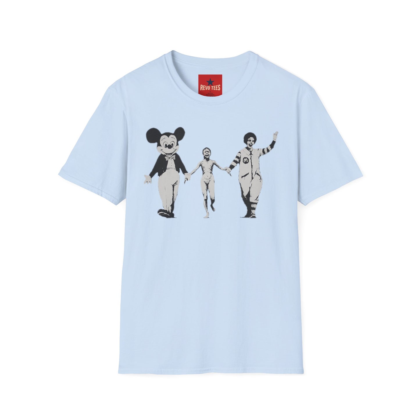 Banksy Graphic T-Shirt — Retro Satirical Parade Design
