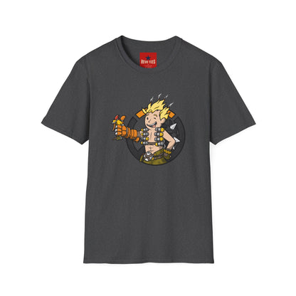 Junkrat-Inspired Gamer Tee — Cartoon Explosive Hero Graphic T-Shirt