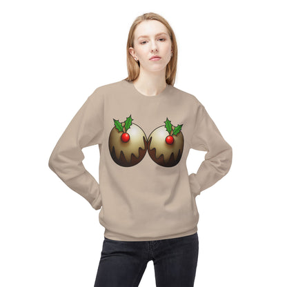 Yule Tidings We'll Twin - Christmas Puddings Crewneck Sweater