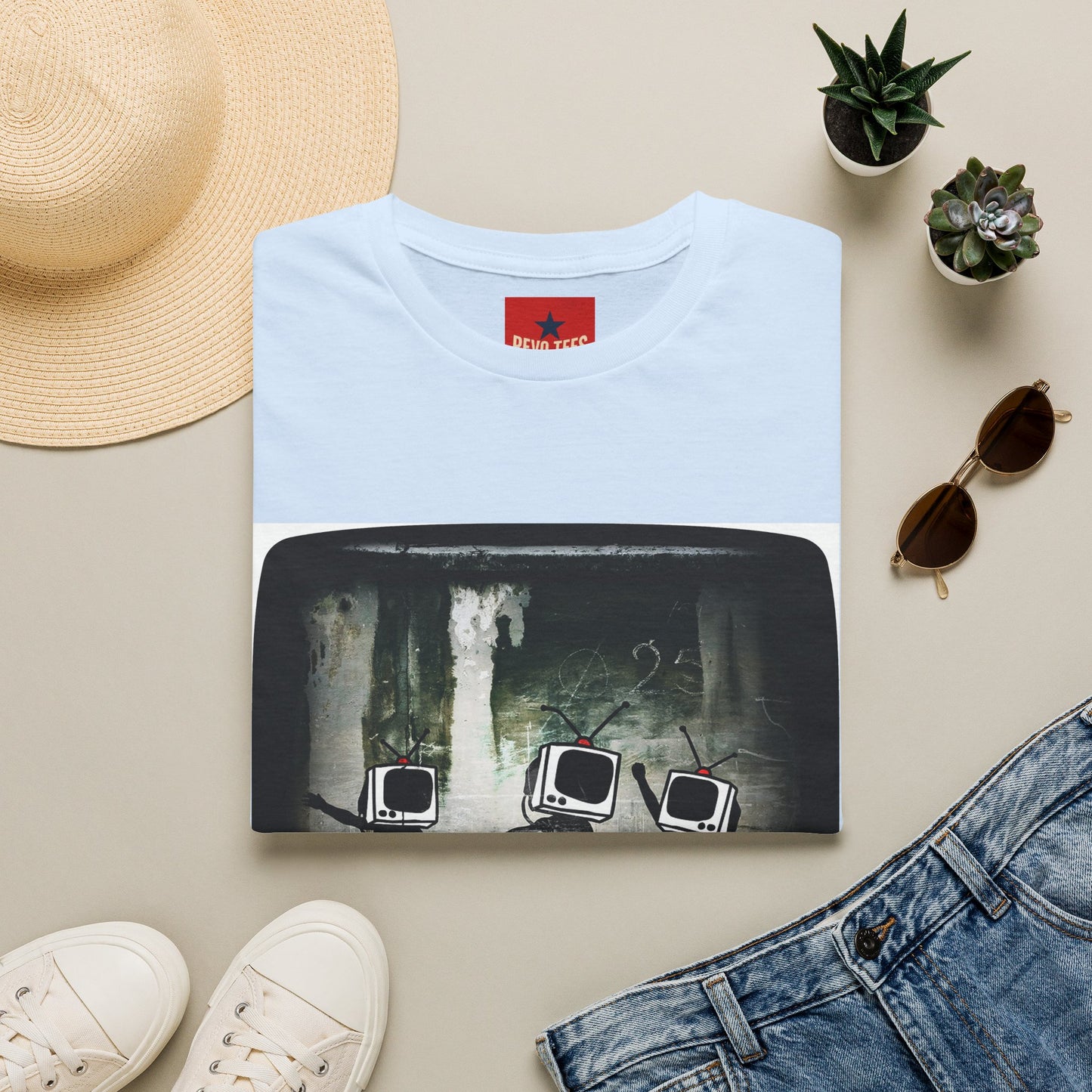 Banksy TV Head Graphic T-Shirt