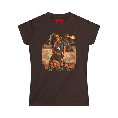 Burning Man Women's Softstyle Tee — Minimal White Festival Tee