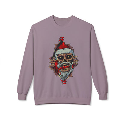 Skull Santa Crewneck Sweatshirt — Horror Christmas Graphic