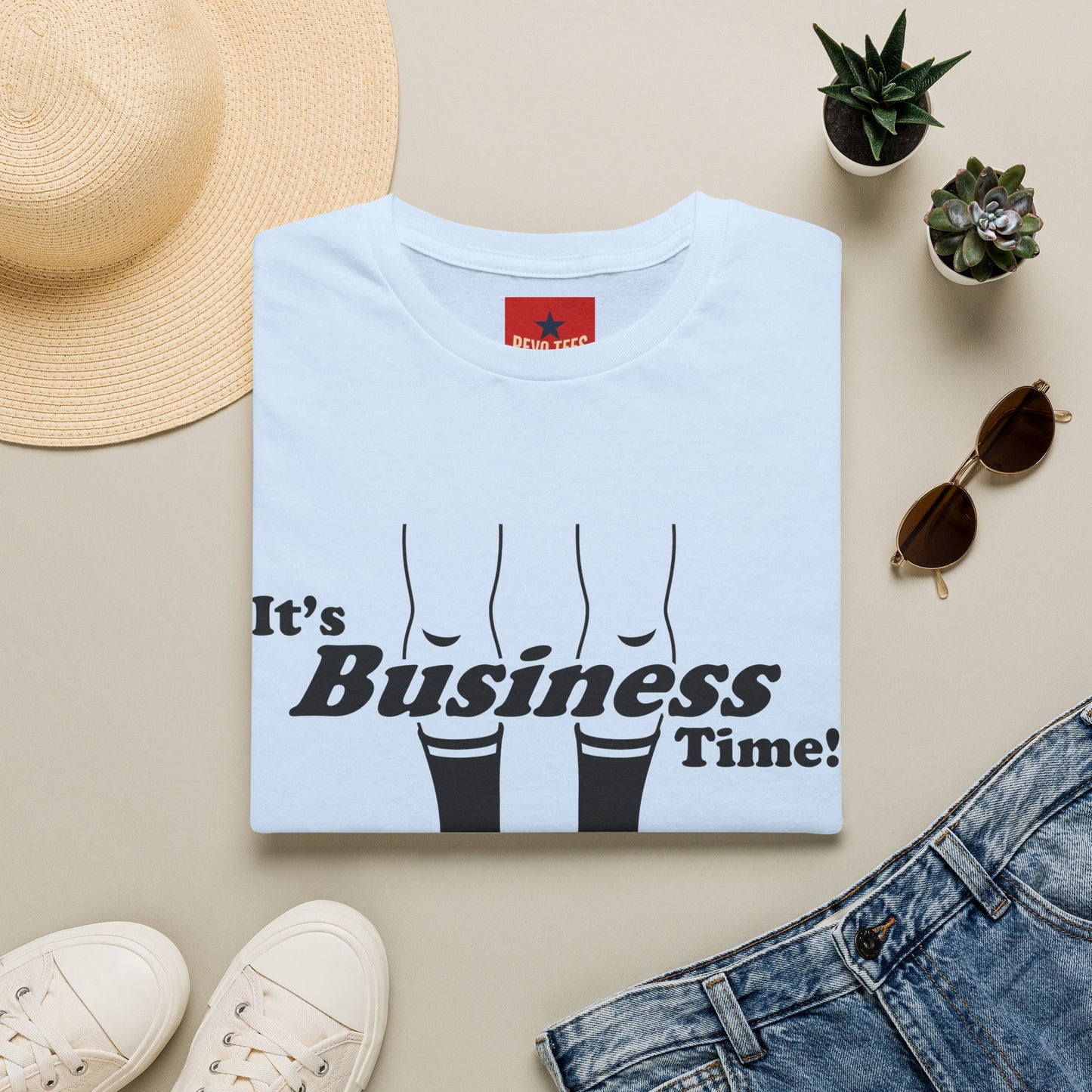 It's Business Time T-Shirt — Funny Retro Socks Graphic Tee for Work-From-Home & Casual Wear