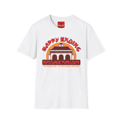 Happy Ending Massage Parlor T-Shirt — Retro Vintage Spa Logo Tee