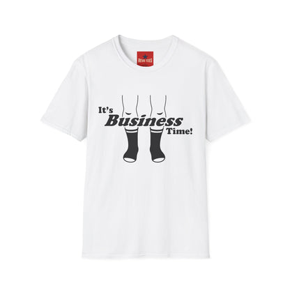 It's Business Time T-Shirt — Funny Retro Socks Graphic Tee for Work-From-Home & Casual Wear