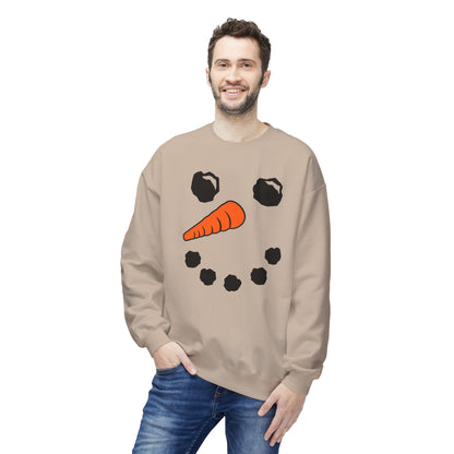 Snowman Face Crewneck Sweatshirt — Cute Winter Holiday Pullover