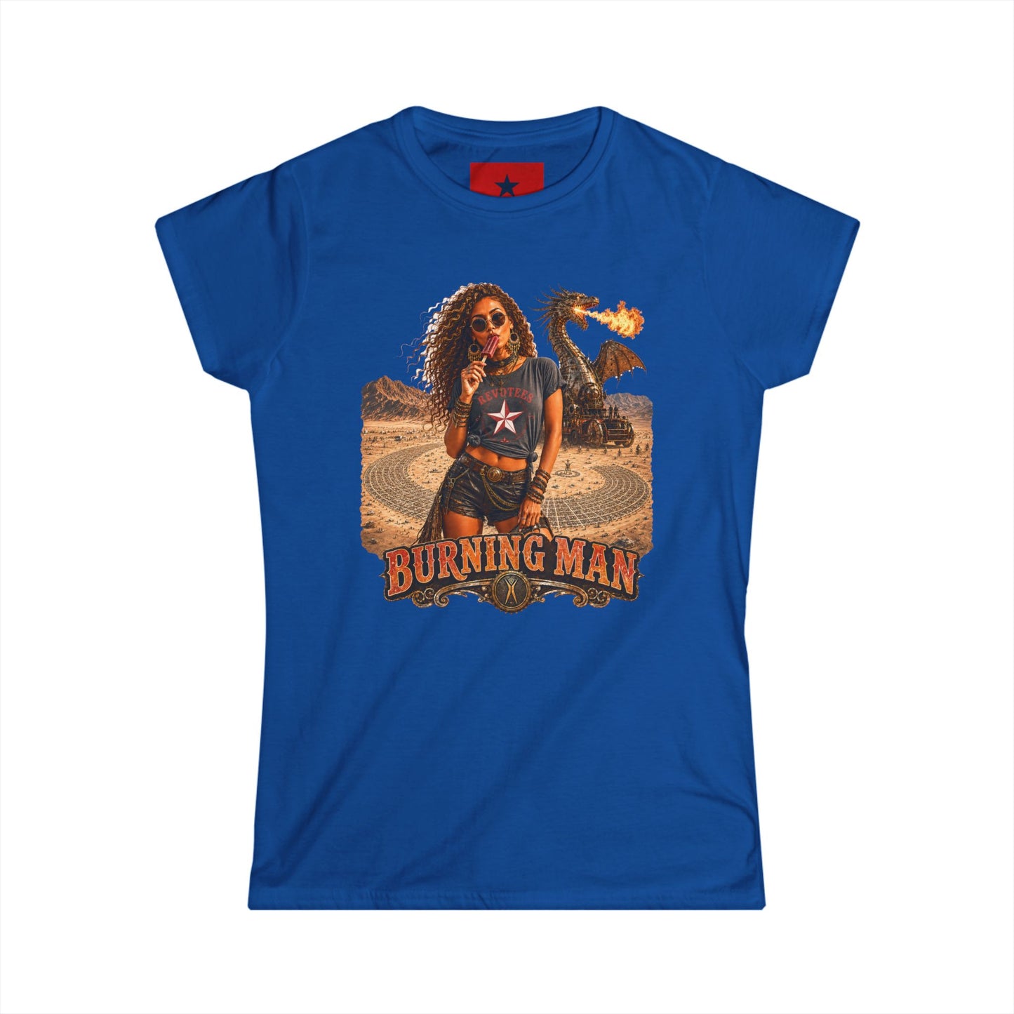 Burning Man Women's Softstyle Tee — Minimal White Festival Tee