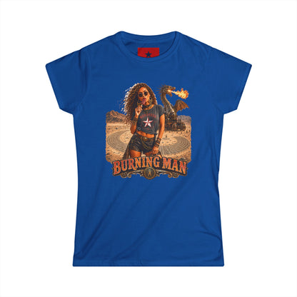 Burning Man Women's Softstyle Tee — Minimal White Festival Tee